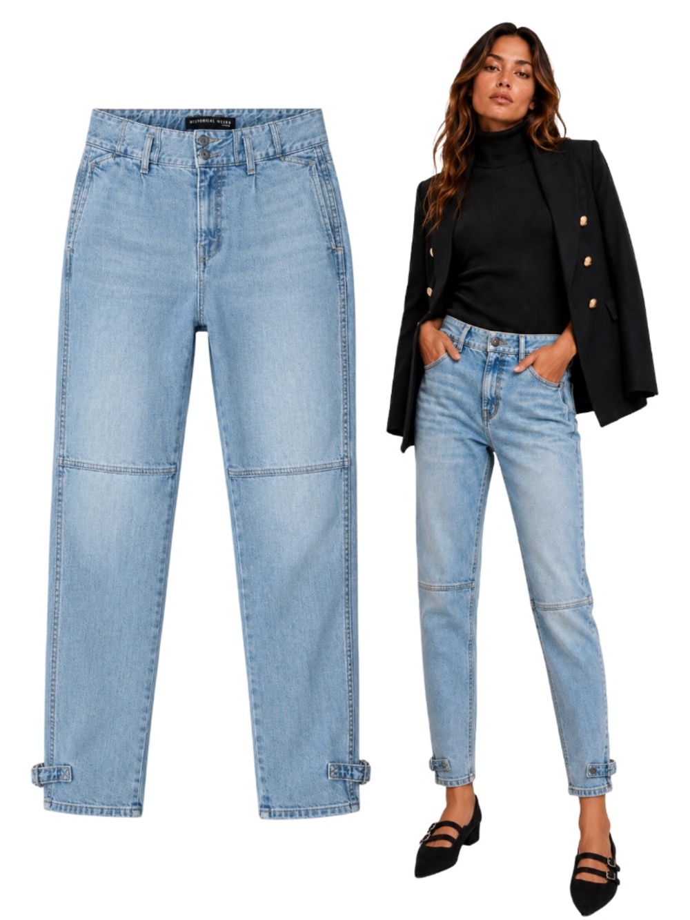 Veronica Beard Monika High Rise Tapered Jeans Light Blue 26